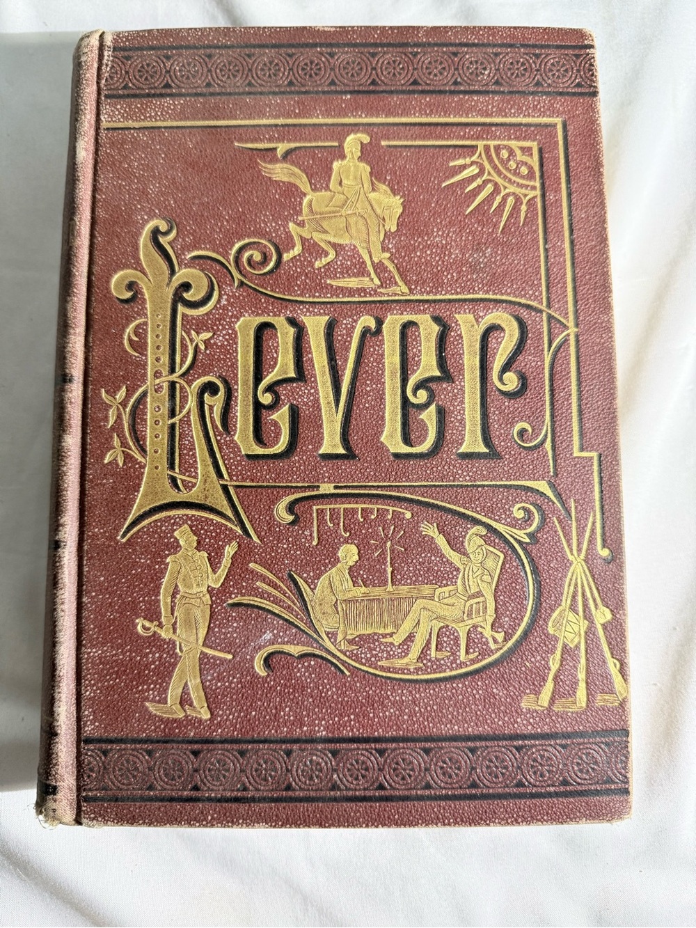 Vintage Works Of Charles Lever Vol II Red Cloth HC 1880 USA Fiction Illustrated